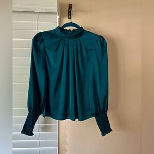 Satin Blue Blouse size small